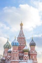 Closeup of Saint Basil Cathedral the most popular landmark in Moscow Royalty Free Stock Photo